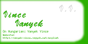 vince vanyek business card